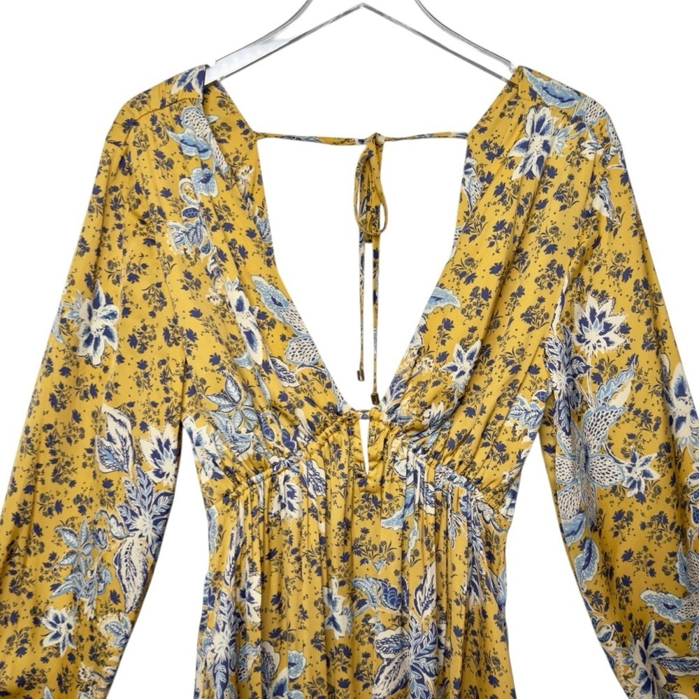 Free People Soli Mini Night Combo Plunging Women’s Silky Mini Dress Sz S - Picture 3 of 14